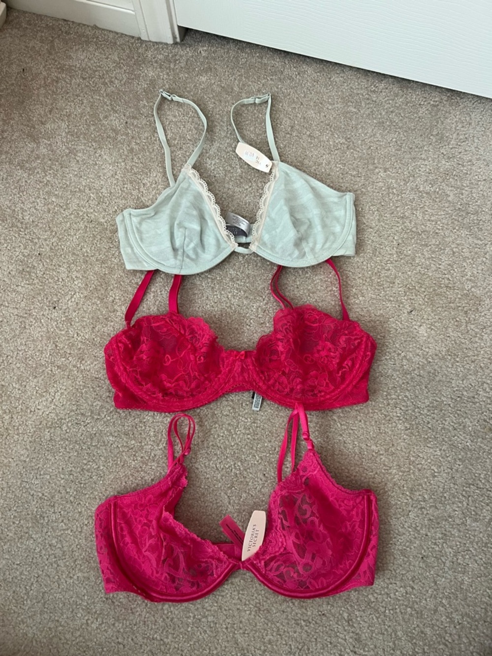Victoria's Secret + express intimates Lace Plunge Underwire Bras (Set of 3)